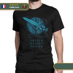 T-shirt Viking Épée -Viking Soldes Magasin SKU Men Viking Shield Maiden Power Valhalla T Shirt Cotton Clothing Creative Short Sleeve Crew Nec