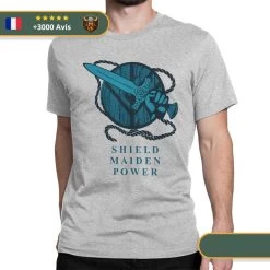 T-shirt Viking Épée -Viking Soldes Magasin SKU Men Viking Shield Maiden Power Valhalla T Shirt Cotton Clothing Creative Short Sleeve Crew Nec 5