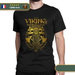 T-shirt Viking World Tour -Viking Soldes Magasin SKU Viking New Golden Legends Valhalla T Shirts Men Vintage Pure Cotton Tees Round Collar Sh