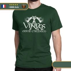 T-shirt Viking Haches -Viking Soldes Magasin SKU Vikings Odins Children T Shirt for Men Humorous Cotton Tees Crewneck Short Sleeve T Shirt Clas 19