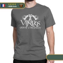 T-shirt Viking Haches -Viking Soldes Magasin SKU Vikings Odins Children T Shirt for Men Humorous Cotton Tees Crewneck Short Sleeve T Shirt Clas 6