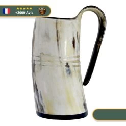 Tasse Viking En Corne De Bœuf Blanche