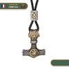 Collier Viking Marteau De Thor Et Heaume De La Crainte
