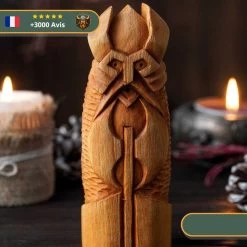 Statuette Viking En Bois - Vali -Viking Soldes Magasin Statuette dieu Vali