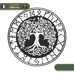 Stickers Arbre De Vie Nordique | Noir Et Blanc