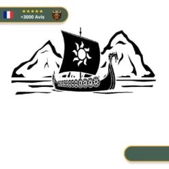Stickers Drakkar Viking | Noir Et Blanc