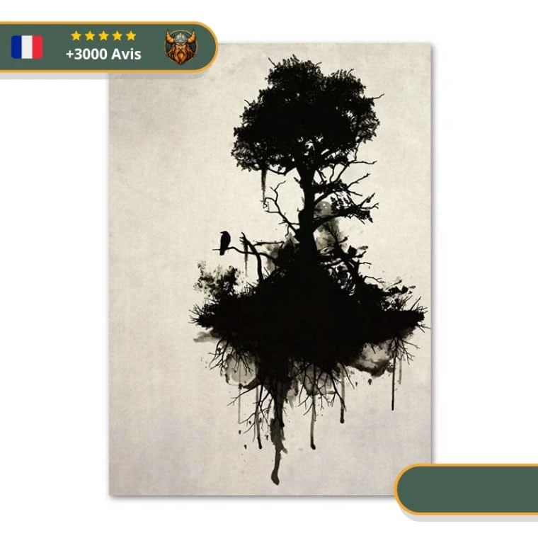 Tableau Viking <br> Yggdrasil Noir 1 Tableau Viking <br> Yggdrasil Noir