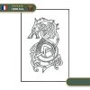 Tableau Viking Dragon | Noir Et Blanc