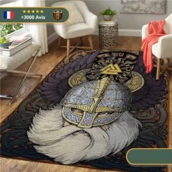 Tapis Guerrier Runes | Bleu Et Or