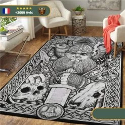 Tapis Guerrier Fantôme | Noir Et Gris