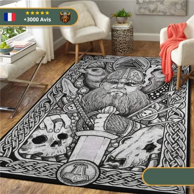 Tapis Guerrier Fantôme | Noir Et Gris 1 Tapis Guerrier Fantôme | Noir Et Gris