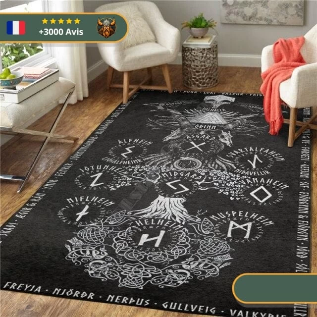 Tapis Dieux Vikings | Noir Et Blanc 3 Tapis Dieux Vikings | Noir Et Blanc – Image 3