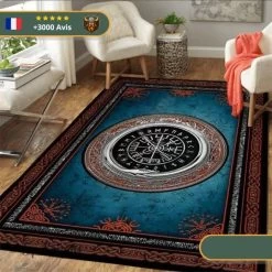 Tapis Boussole Serpent | Bleu Et Rouge