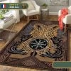 Tapis Boussole Viking | Marron Et Or