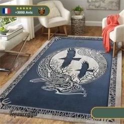 Tapis Nordique Corbeau D'Odin | Bleu Et Gris