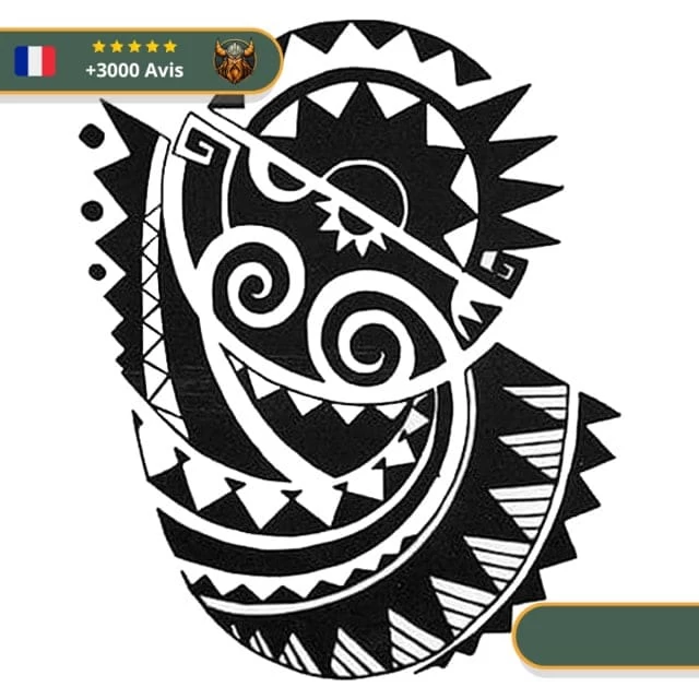 Tatouage Temporaire Viking<br> Compas (Tribal) 1 Tatouage Temporaire Viking<br> Compas (Tribal)