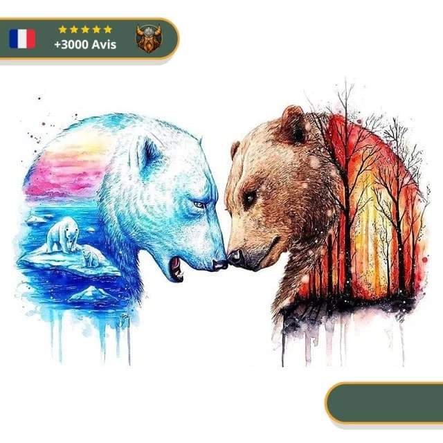 Tatouage Temporaire Viking<br> Couple D'Ours 1 Tatouage Temporaire Viking<br> Couple D'Ours