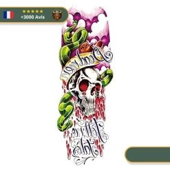 Tatouage Temporaire Viking<br> Crâne En Sang