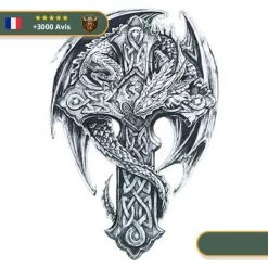 Tatouage Temporaire Viking<br> Croix Sous La Domination De Fáfnir
