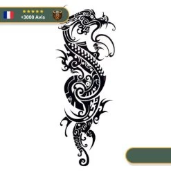 Tatouage Temporaire Viking<br> Dragon Scandinave Fáfnir (Tribal)