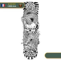 Tatouage Temporaire Viking<br> Fáfnir Rentre Dans Crâne