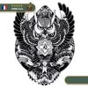 Tatouage Temporaire Viking<br> Hibou Scandinave En Fureur