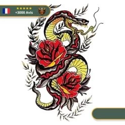Tatouage Temporaire Viking<br> Jörmungand Le Serpent Géant