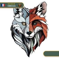 Tatouage Temporaire Viking<br> Loup Face Argentée Et En Bronze