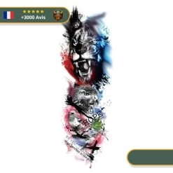 Tatouage Temporaire Viking<br> Loup Fenrir Et Aigle Hræsvelg