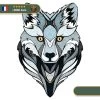 Tatouage Temporaire Viking<br> Loup Scandinave Face Argentée
