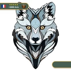 Tatouage Temporaire Viking<br> Loup Scandinave Face Argentée