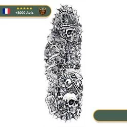 Tatouage Temporaire Viking<br> Serpent Jörmungand Répand La Mort
