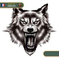 Tatouage Temporaire Viking<br> Tête Du Loup Fenrir En Fureur