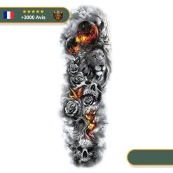 Tatouage Temporaire Viking<br> Ragnarok Et Les Mondes En Flammes