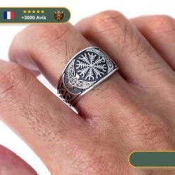 Bague Hugin & Munin | Argent -Viking Soldes Magasin bague aegishjalmur corbeau