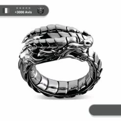 Bague Viking Ouroboros De Jormungand -Viking Soldes Magasin bague serpent homme