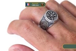 Bague Viking Odin -Viking Soldes Magasin bague vegvisir argent futhark