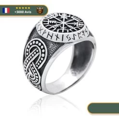 Bague Viking Odin -Viking Soldes Magasin bague vegvisir runes futhark