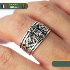 Bague Viking Ivar Le Désossé | Argent -Viking Soldes Magasin bague viking marteau de thor tete mort argent massif