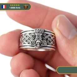 Bague Viking Ivar Le Désossé | Argent -Viking Soldes Magasin bague viking marteau thor tete de mort argent massif