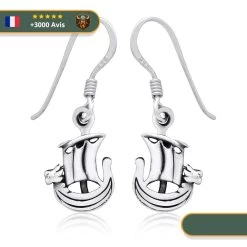 Boucles D'Oreilles Drakkar Viking | Argent