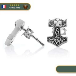 Boucles D'Oreilles Marteau De Thor | Argent