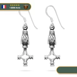 Boucles D'Oreilles Viking Tête De Loup Fenrir | Argent -Viking Soldes Magasin boucles oreilles viking tete de loup fenrir
