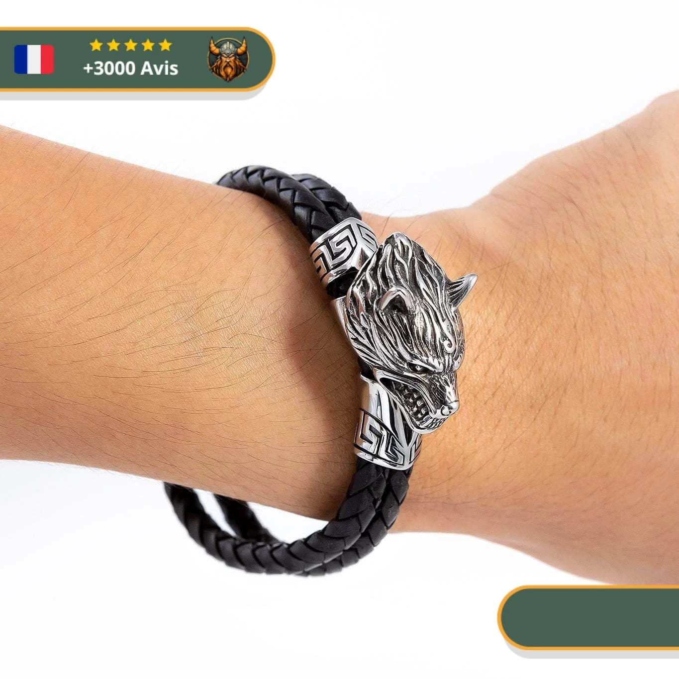 Bracelet Viking Tête De Loup Fenrir | Argent 5 Bracelet Viking Tête De Loup Fenrir | Argent – Image 5