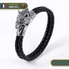Bracelet Viking Tête De Loup Fenrir | Argent