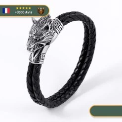 Bracelet Viking Tête De Loup Fenrir | Argent