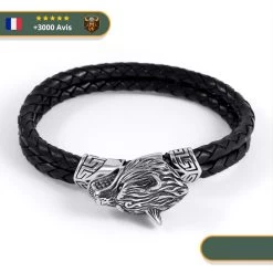 Bracelet Viking Tête De Loup Fenrir | Argent 8 Bracelet Viking Tête De Loup Fenrir | Argent -Viking Soldes Magasin bracelet viking tete loup