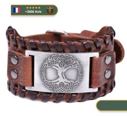 Bracelet Viking Arbre De Vie -Viking Soldes Magasin bracelet en cuire arbre de vie