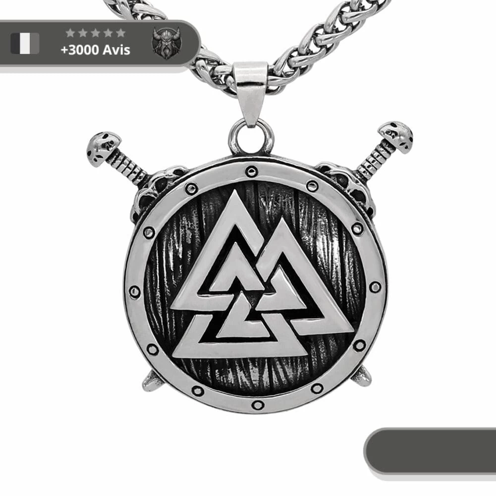 Collier Viking Bouclier Valknut 1 Collier Viking Bouclier Valknut