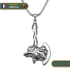 Collier Viking Fâfnir -Viking Soldes Magasin collier hache dragon